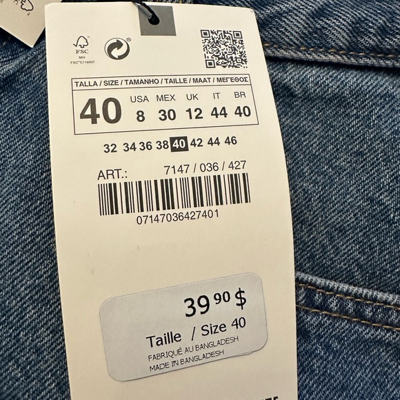 NWT Zara mom jean shorts sz 8 - Picture 6 of 7